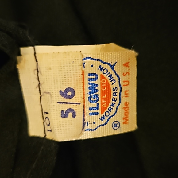 VINTAGE DRESS PUFFY SHOULDERS 5/6 BLACK MULTI-COLORED ONE OF A KIND - Picture 10 of 10